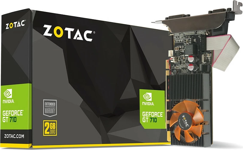 Kartelë grafike Zotac GeForce GT 710, 2 GB, GDDR3, e zezë