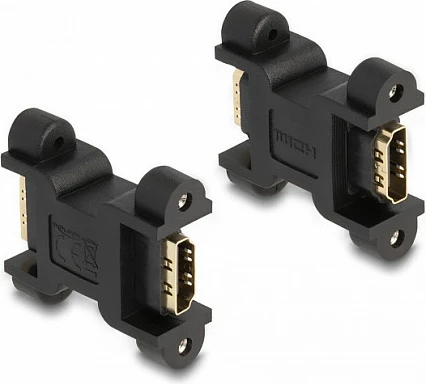 Adapter HDMI DeLOCK, femër-femër, me vidha, 4K 60Hz, i zi