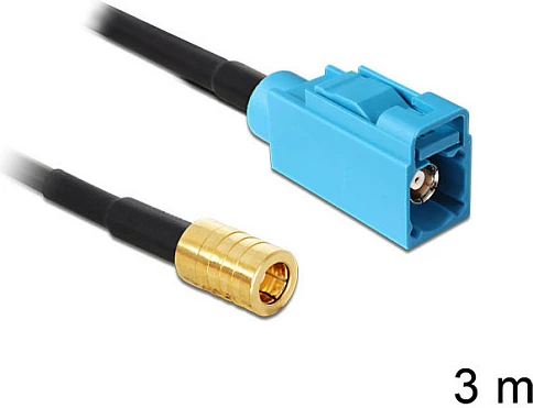 Kabllo koaksiale DeLOCK SMB mashkull në FAKRA Z femër, RG-174, 3 m, e zezë
