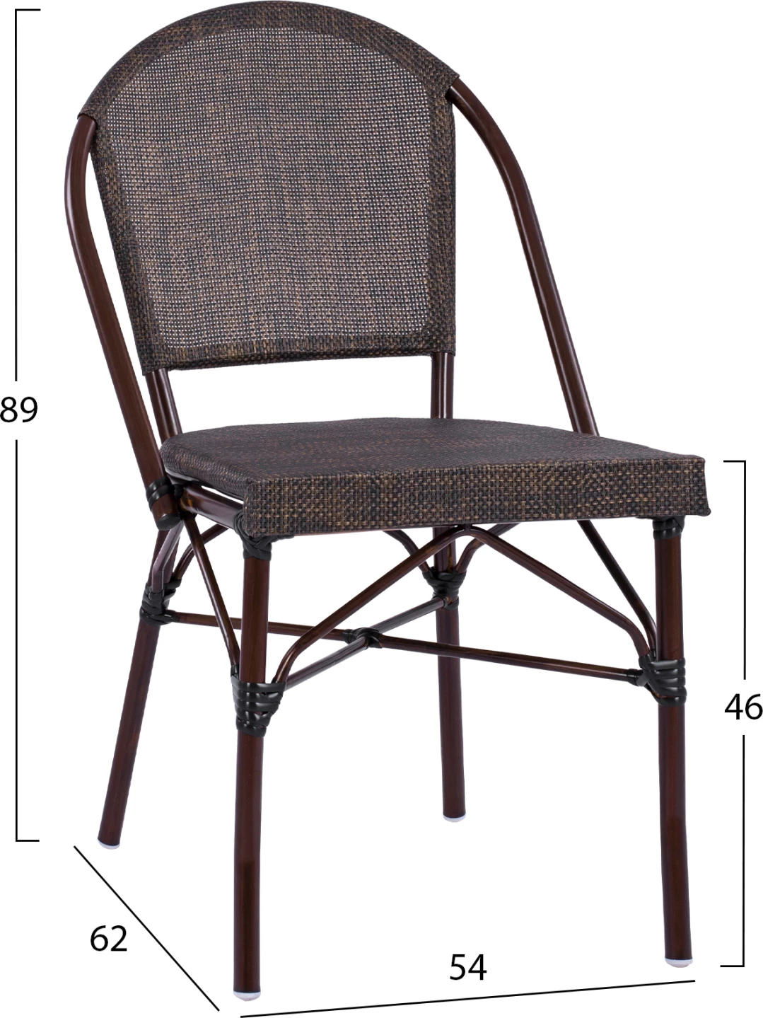 Karrige metalike pamje bambuje, ngjyrë kafe, FH5718, 54x62x89 cm