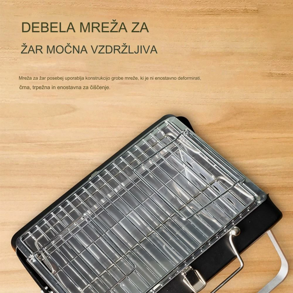 Grill BBQ portativ i palosshëm me qymyr Lydsto, inox, 30 x 22.5 x 22 cm, 1.2 kg