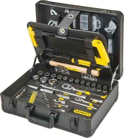 Set veglash Stanley STMT98109-1 142 copë, në valixhe alumini, zi/verdhë