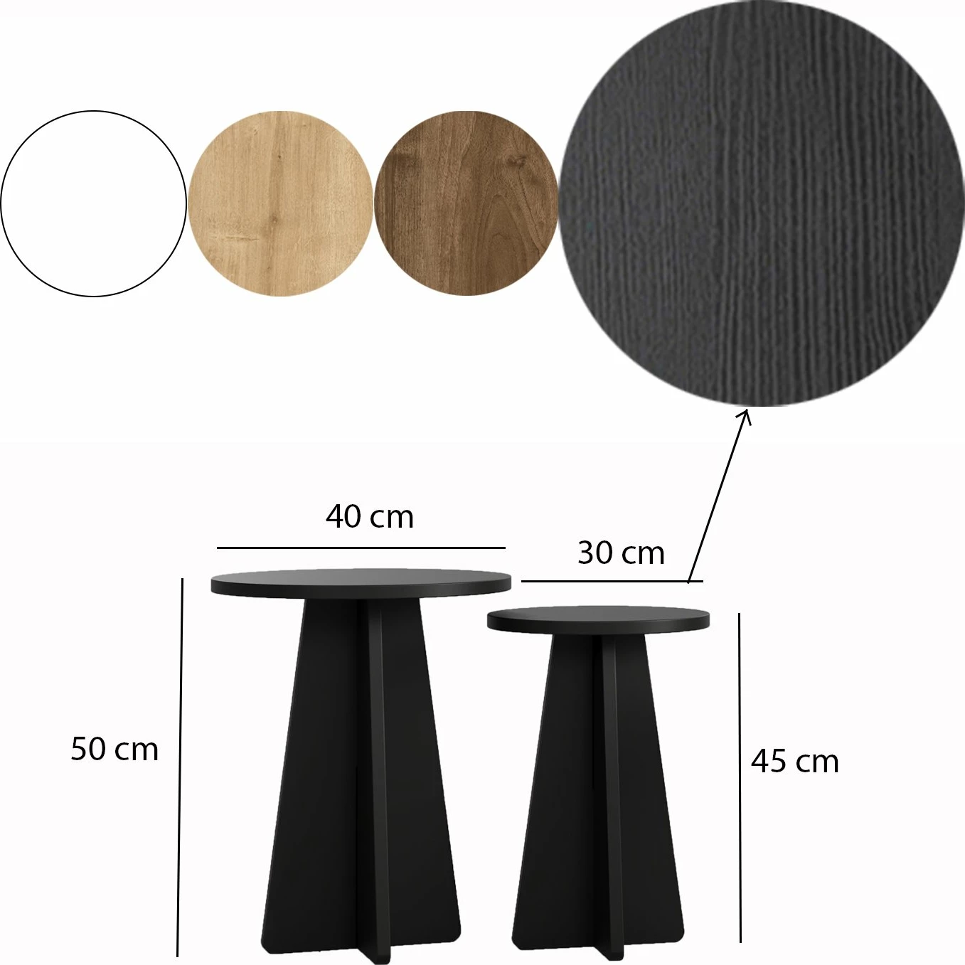 Set tavolinash kafeje Skye Decor, kërpudhë - e zezë