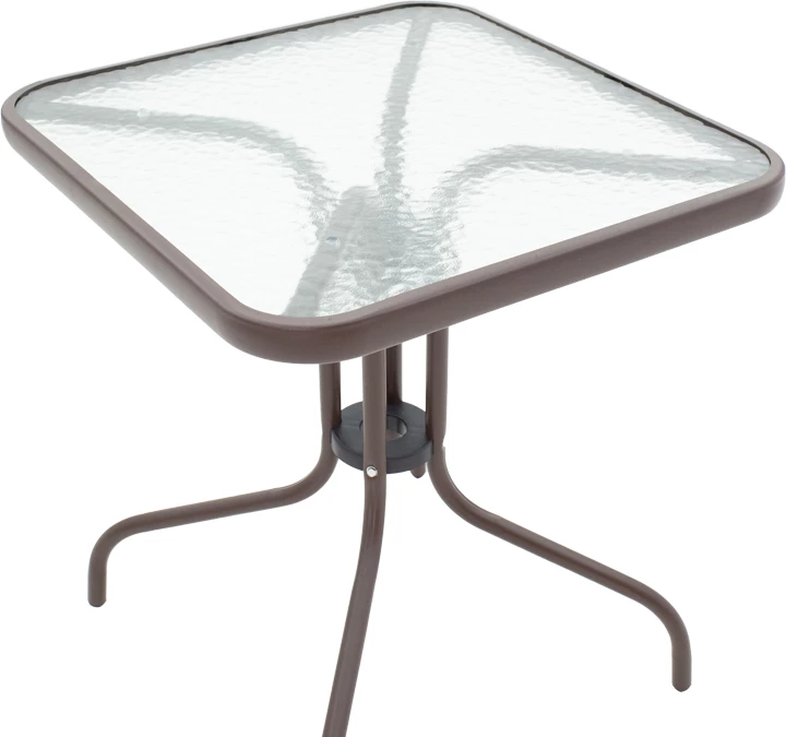 Set tavoline me karrige Obbi-Watson, 3 copë, metal-pe rattan, ngjyrë kafe, 60x60x70cm