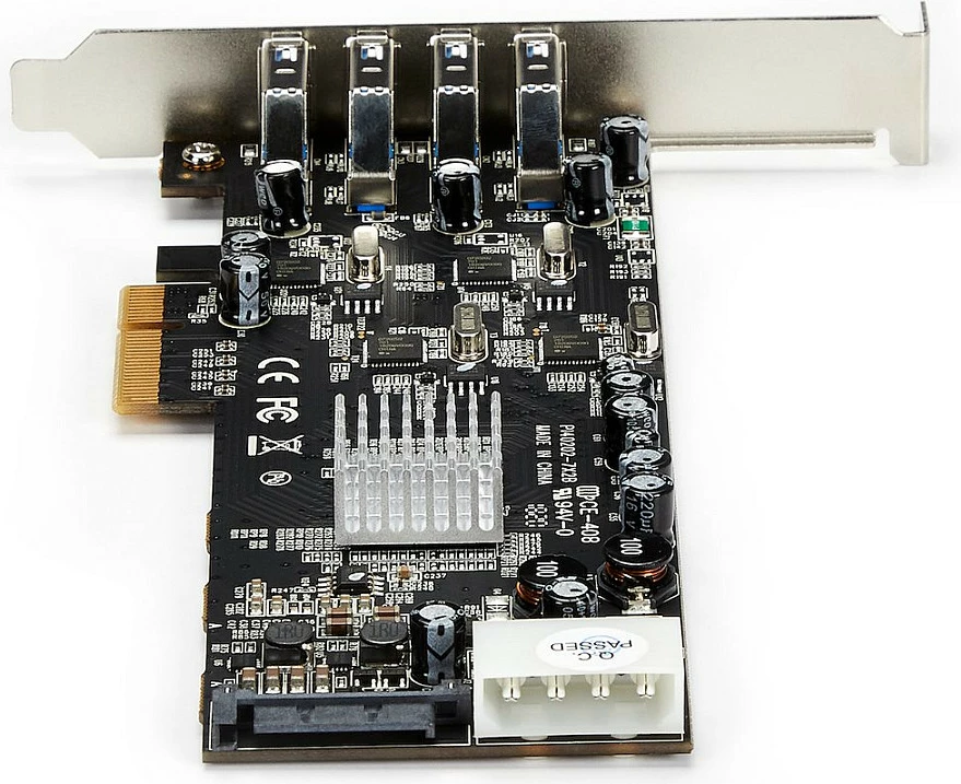 Kartelë PCIe USB StarTech PEXUSB3S44V, 4x USB 3.2 Gen 1, UASP, Full/Low Profile, e zezë