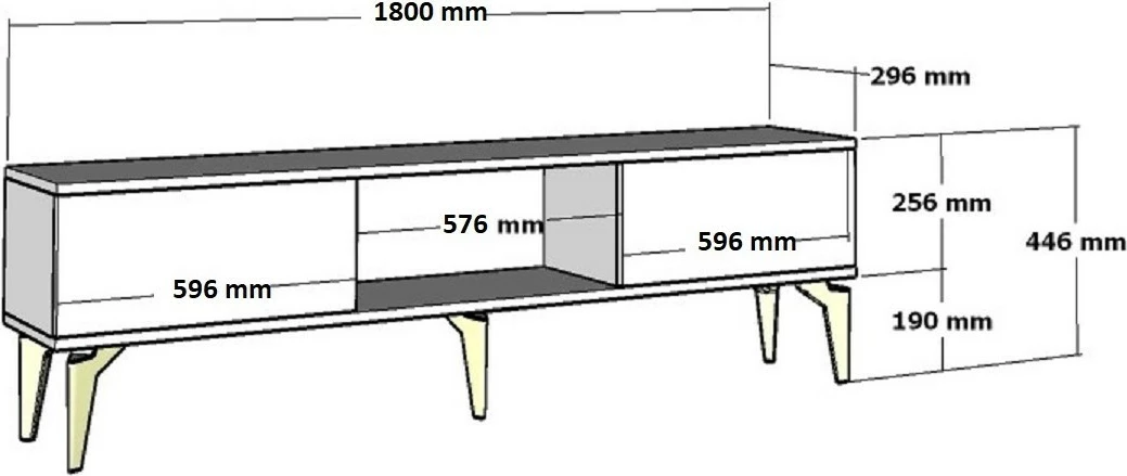 Komodë TV Hanah Home, Ponny, e bardhë, argjend