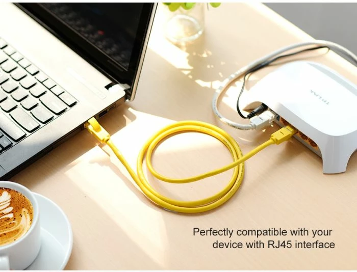 Kabllo LAN UTP UGREEN Cat5e 1m RJ45 e verdhë, polybag