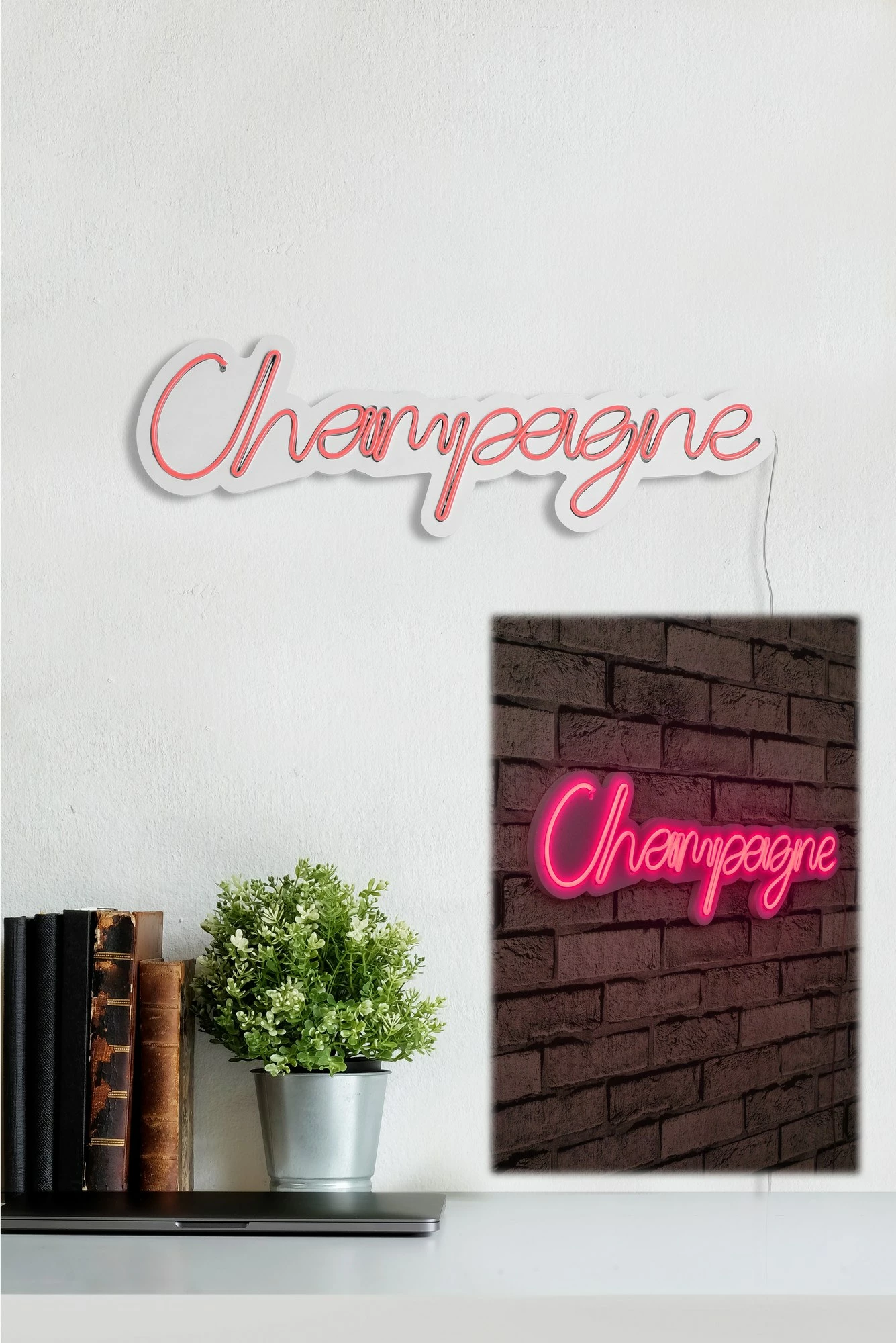 Dritë dekorative LED për mur, plastikë, ngjyrë rozë, Champagne