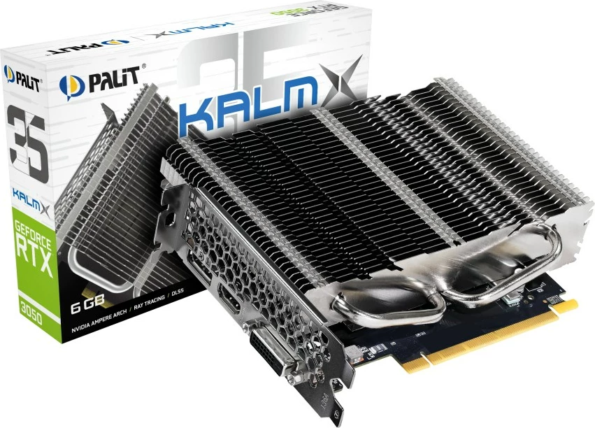 Kartelë grafike Palit GeForce RTX 3050 KalmX, 6 GB GDDR6, e zezë