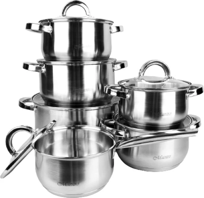 Set me 6 tenxhere Maestro MR-2120 A, çelik inox