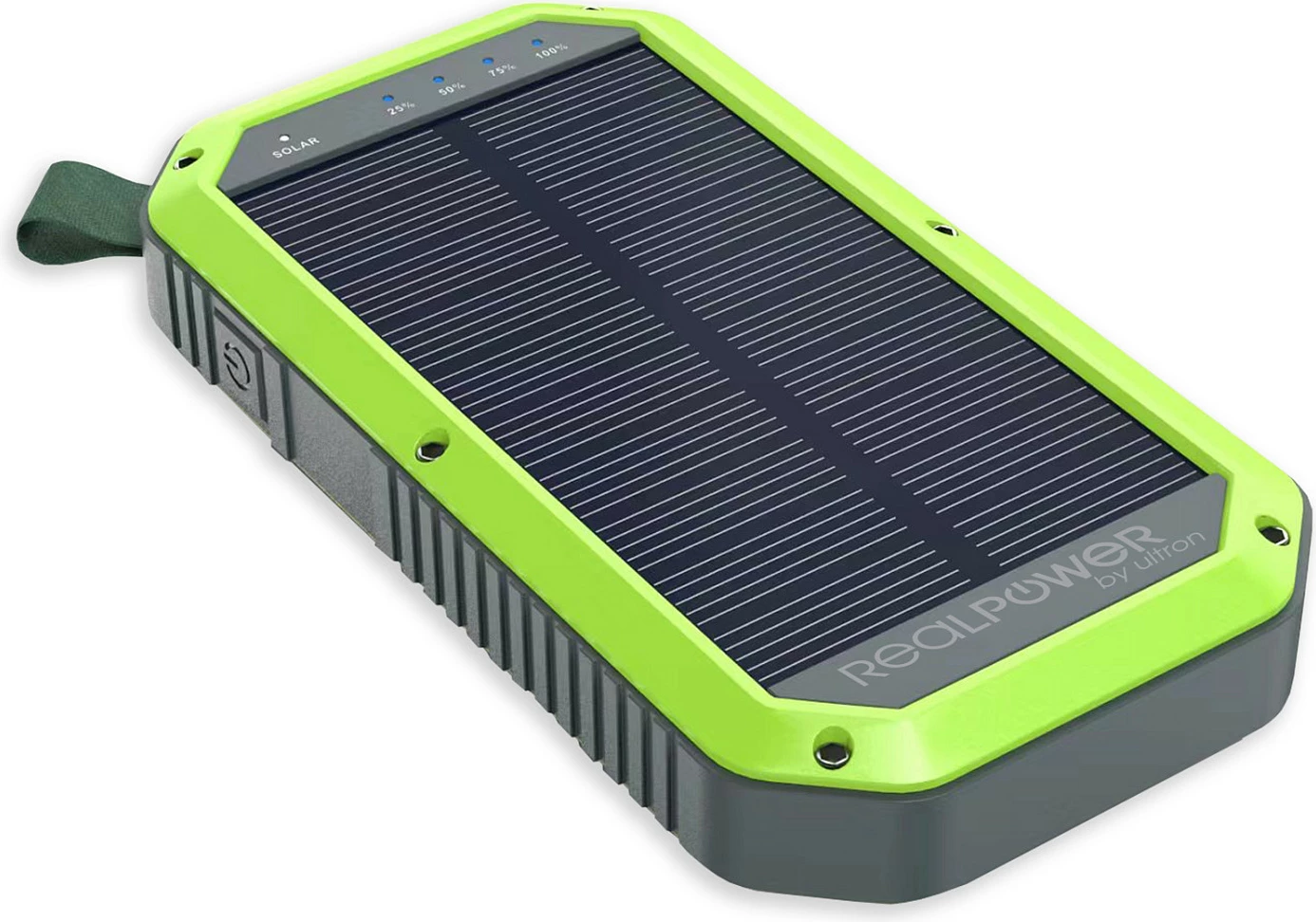 Power bank Realpower Ultron PB-10000, 10000 mAh, solar, wireless charging, Zi/Gjelbër