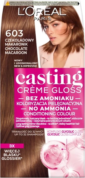 Ngjyrë për flokë L'Oreal Paris Casting Creme Gloss 603 për femra Czekoladowy nugat, 1 copë