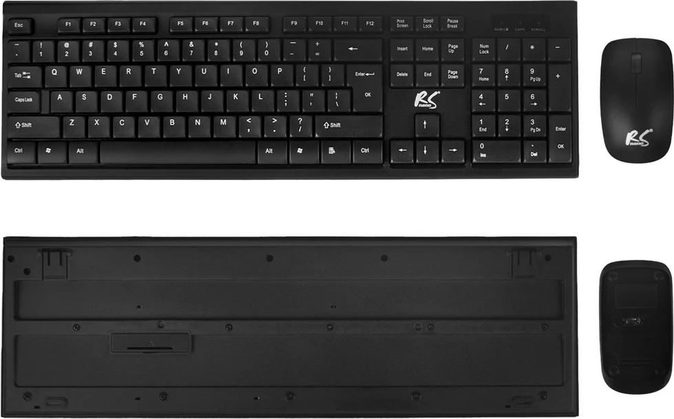 Tastierë dhe Maus NanoRS RS580, Pa kabllo, Ergonomik, Zi