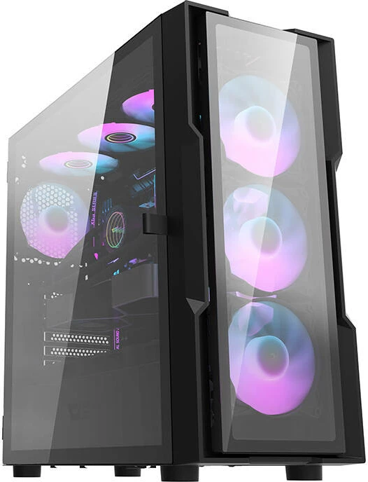Kasë Darkflash DK431 Glass me 4 ventilatorë RGB, Middle Tower, E-ATX/ATX/M-ATX, e zezë