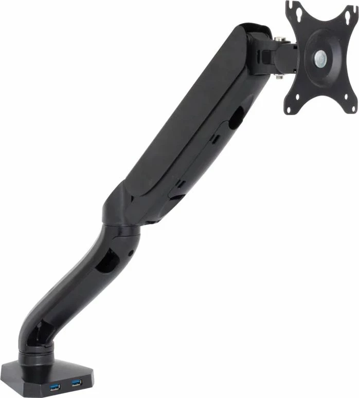 Mbajtëse tavoline për monitor Art L-17GD 10"-32", gaz-spring, deri 9 kg, VESA 75x75/100x100, 2x USB 3.0, e zezë