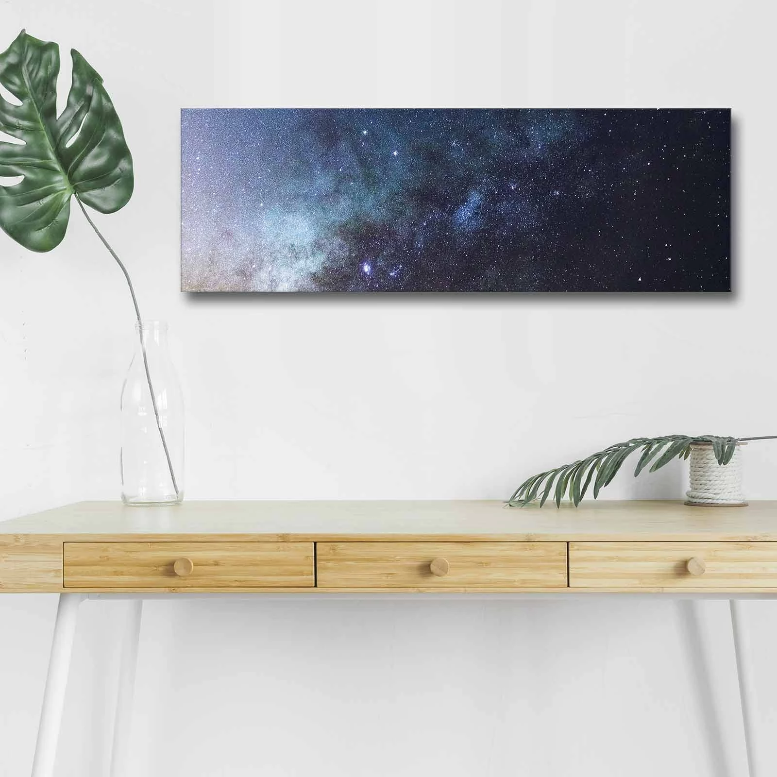 Pikturë dekorative me drita LED, kanavacë, shumëngjyrëshe, 30x90cm, 3090NASA-012
