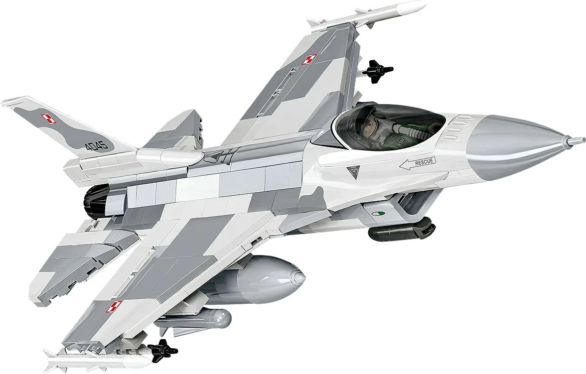Set blloqesh ndërtimi, Cobi, F-16C Fighting Falcon COBI-5910, 463 pjesë, shkallë 1:48, me figurë pilot dhe bazament