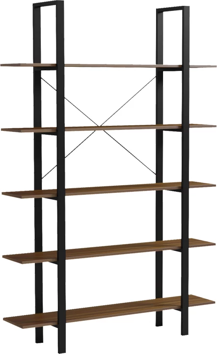 Raft librash Varous, ngjyrë arre-metal i zi, 120x28x180cm