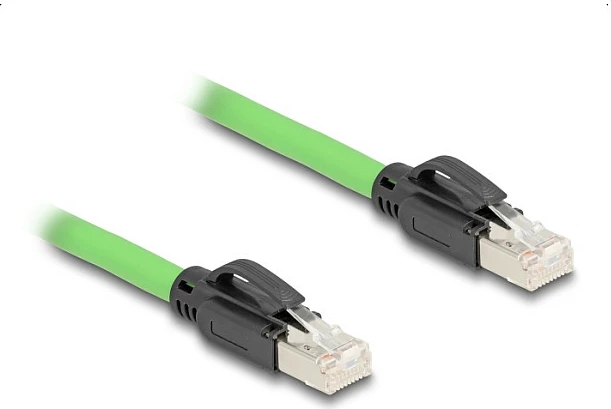 Kabllo rrjeti DeLOCK RJ45 Cat6a, 1 m, SF/UTP, PUR, e gjelbër