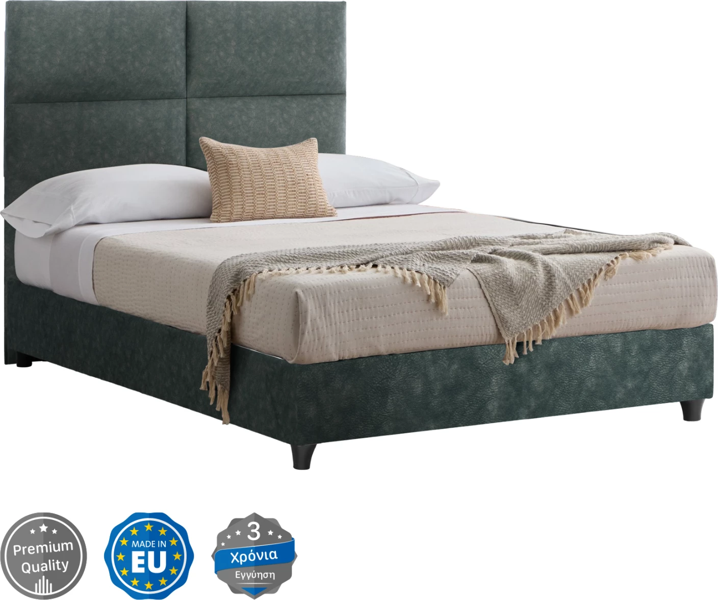 Krevat Milo FH646.27, pëlhurë e tipit NUBUCK, jeshile, 120x200cm