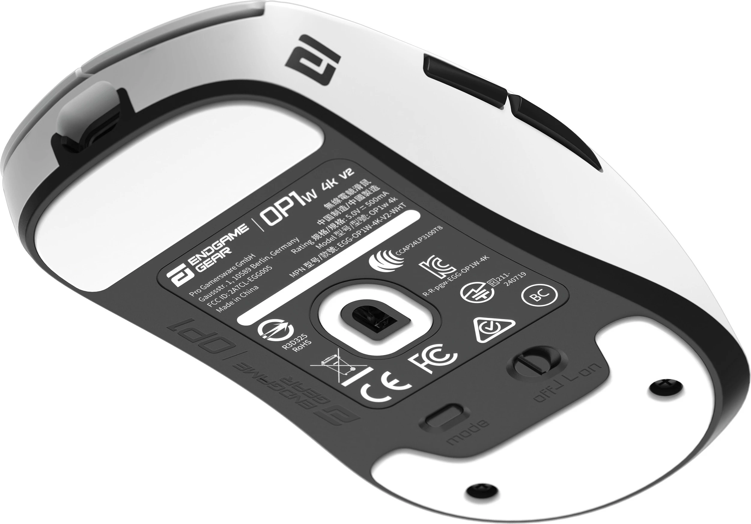 Maus gaming Endgame Gear OP1w 4K v2, wireless, 4000 Hz, e bardhë