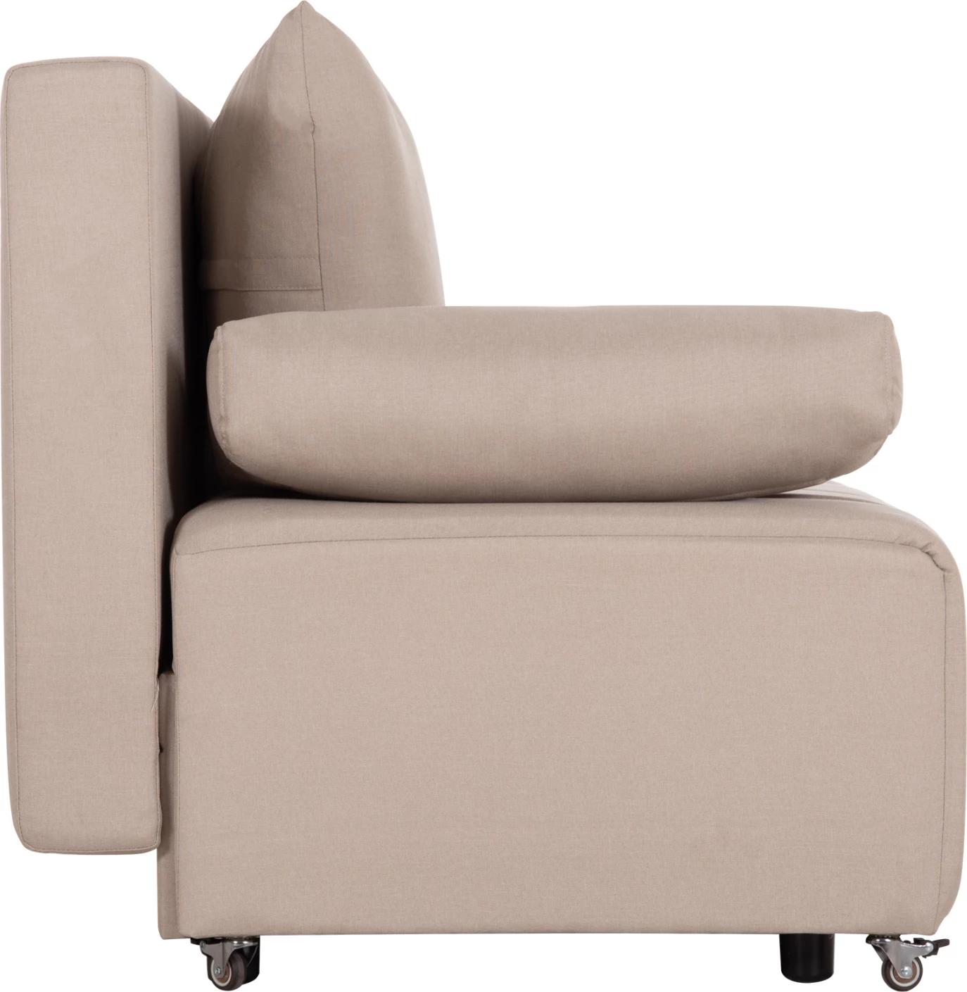 Krevat-sofa 3 vendesh KEND, material stof, bezhë e çelët, 188x85x82cm
