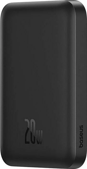Powerbank Baseus Magnetic Mini Air 6000mAh 20W, karikim wireless magnetik, me kabllo USB-C në USB-C 30cm, i zi
