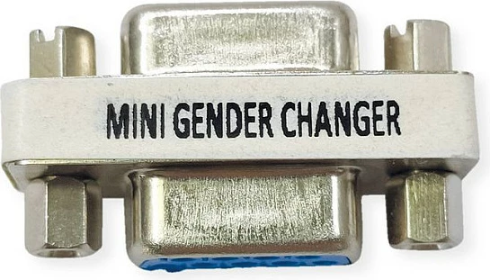 Adapter VALUE Mini Gender Changer, D-Sub 9-pin (DE-9) femër-femër, argjendtë