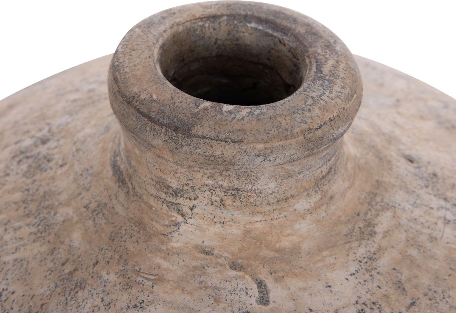 Vazo dekorative tavoline VERMO, terrakotë, ngjyrë ecru, Φ27x18cm