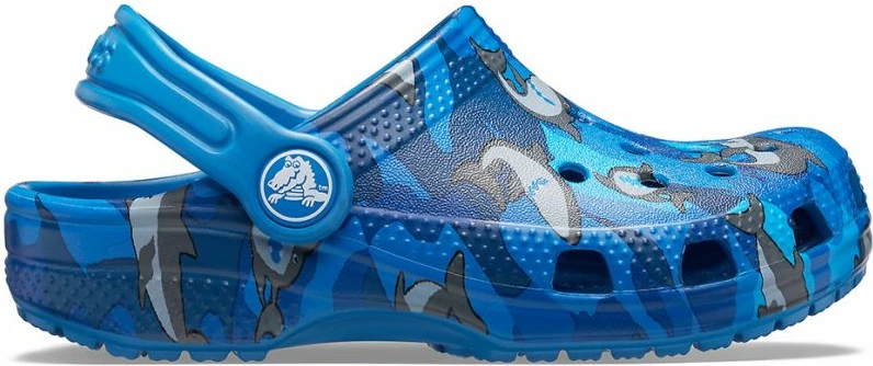 Sandale fëmijësh Crocs Classic Shark Clog Jr 206147, të kaltra