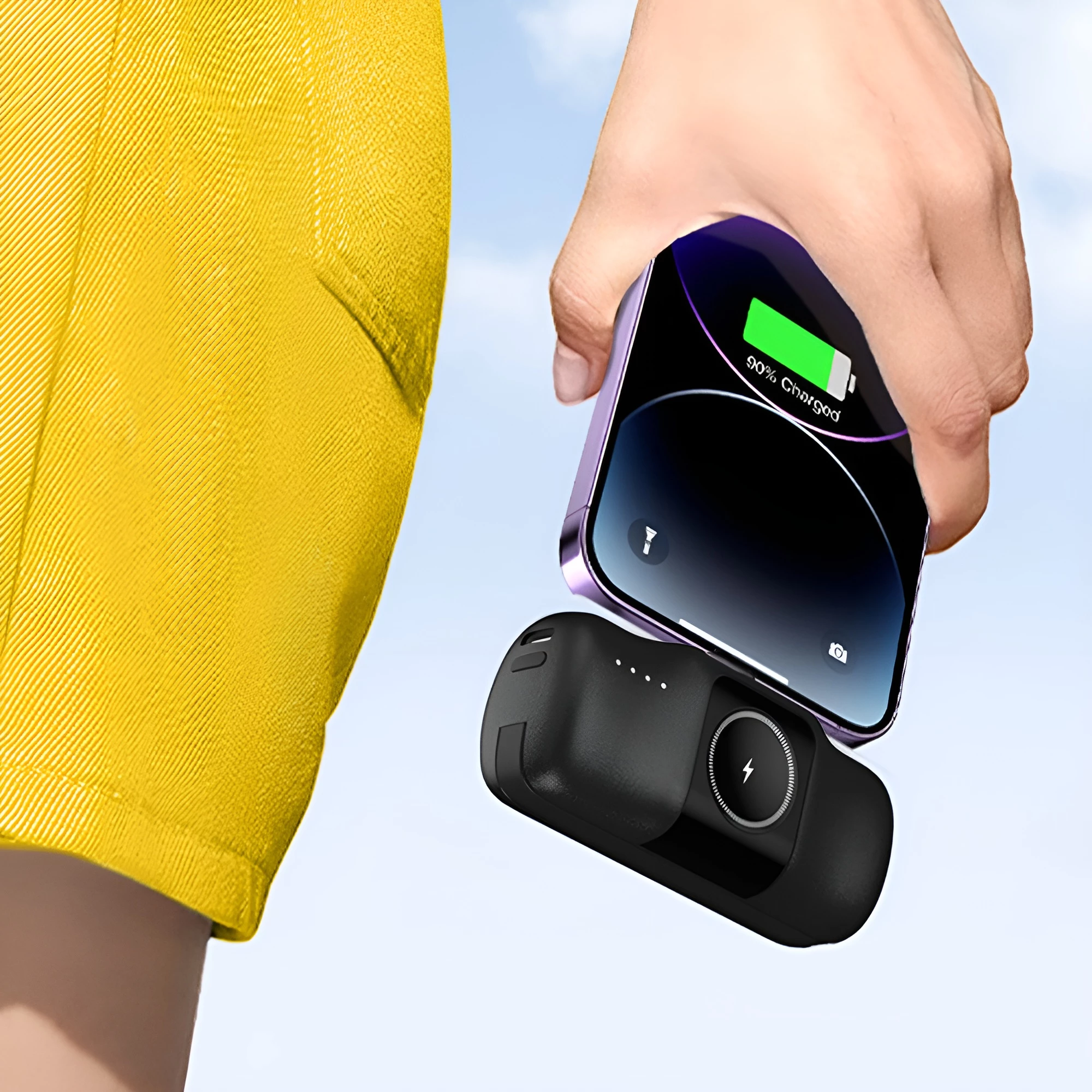 Powerbank Wozinsky WF16-YCS, 5000mAh, USB-C, me kabllo të integruar dhe karikues për Apple Watch, e zezë