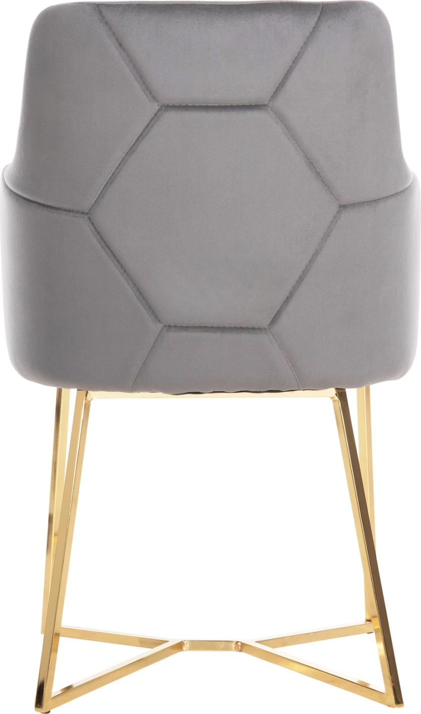 Karrige TRIANA FH9278.11 kadife gri me këmbë metali të arta 54,5x60,5x85,5H cm