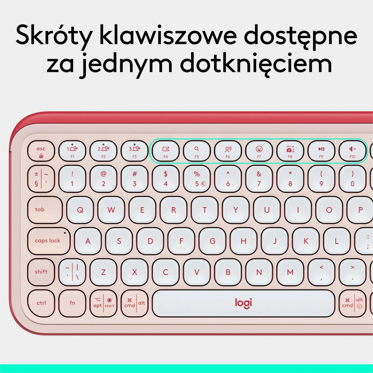 Tastierë Logitech POP ICON Keys, pa kabllo, rozë