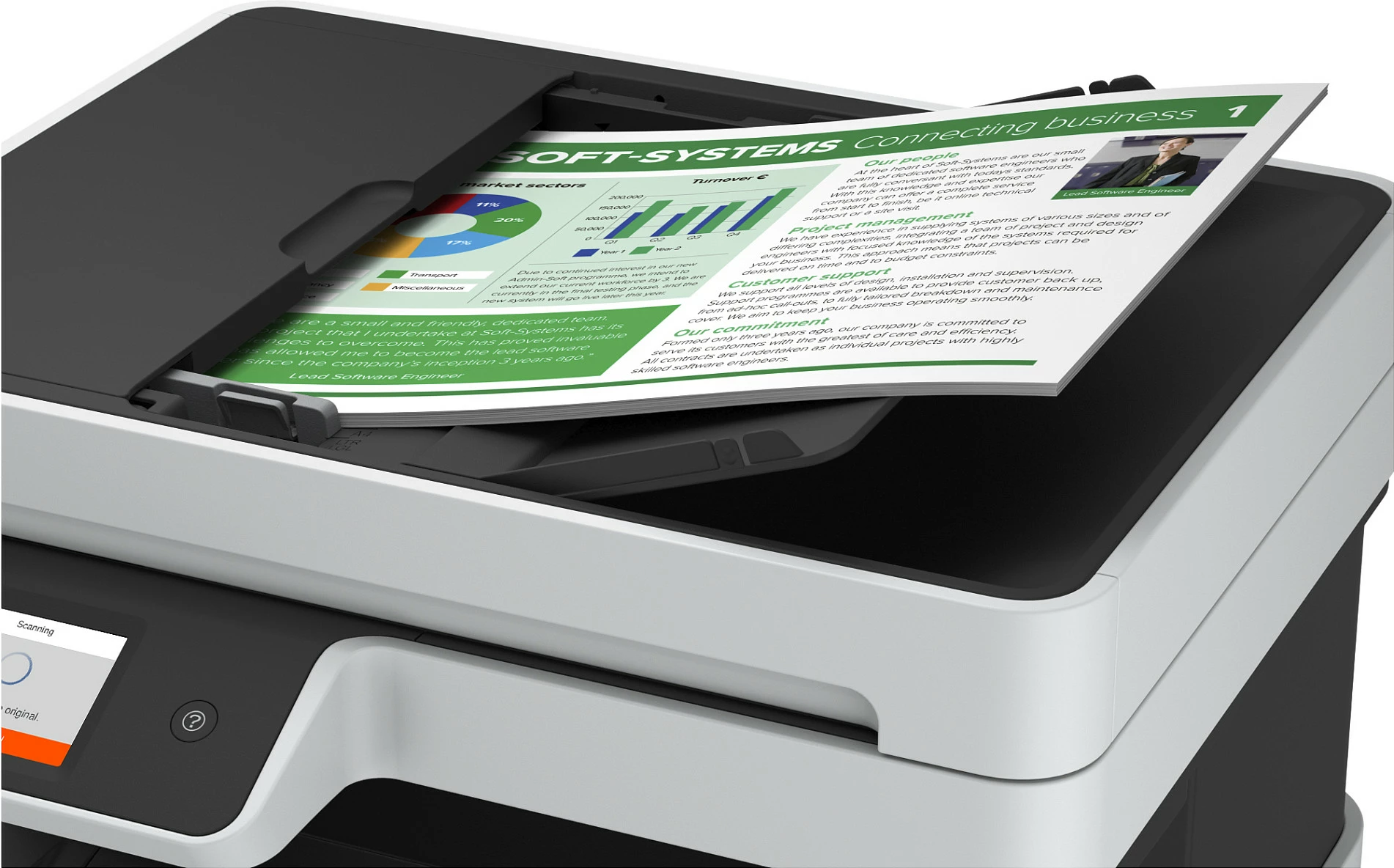 Printer Epson EcoTank ET-5150, Inkjet, A4, Wi-Fi, Touchscreen, zi/bardhë