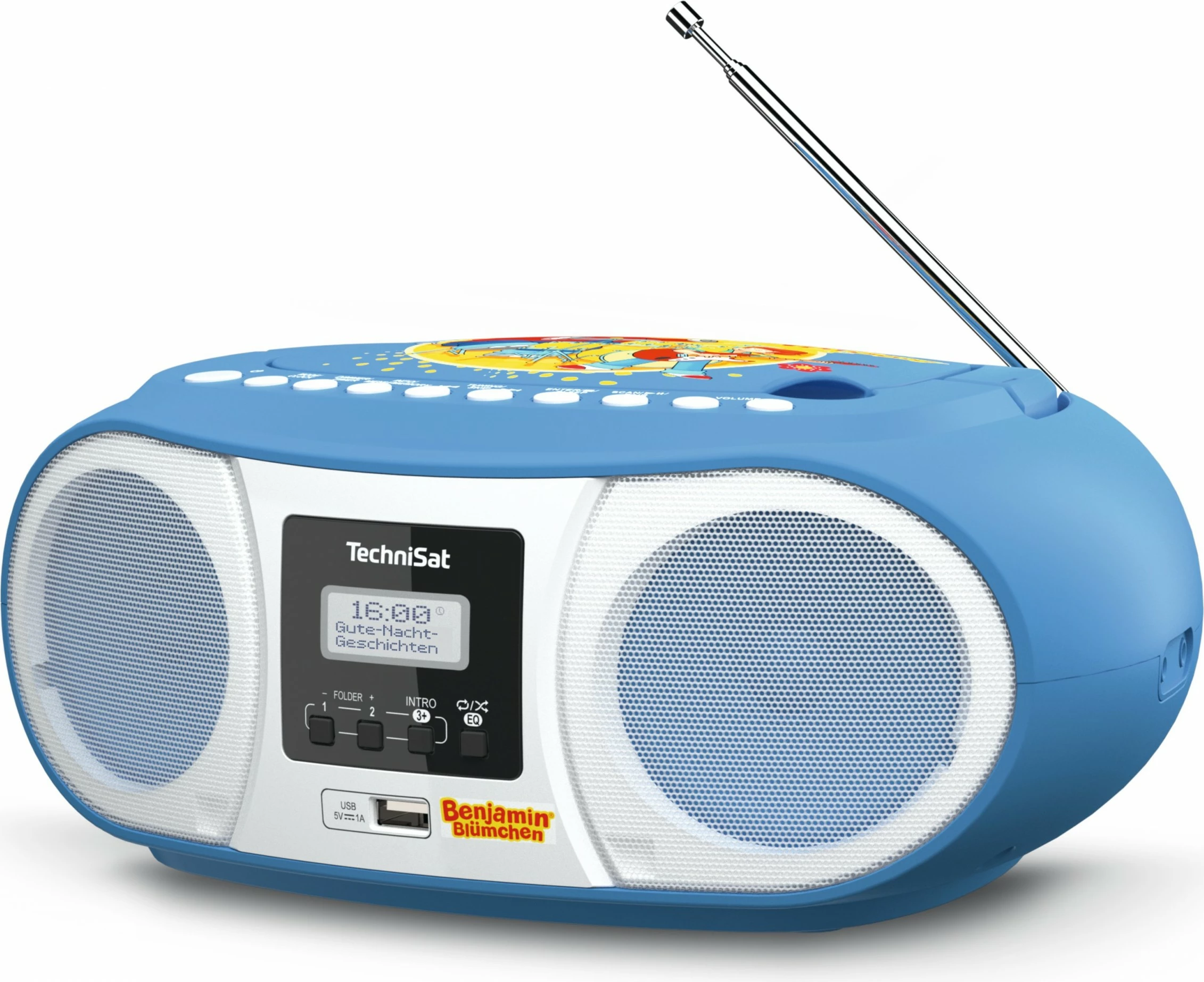 Radio portabile TechniSat DigitRadio 1990 Benjamin Blümchen Edition, blu/bardhë