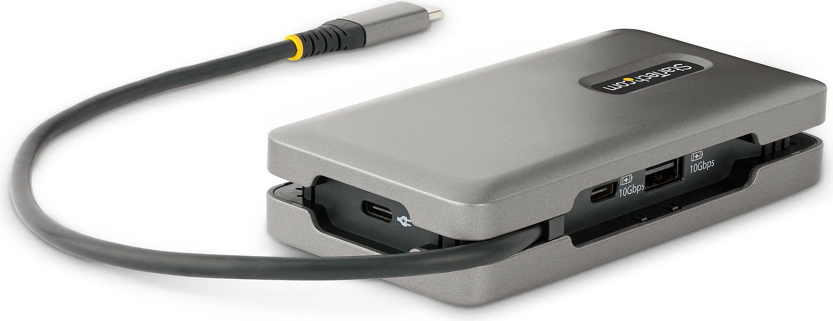 Adapter multiport USB-C StarTech, mini docking station, 4K 60Hz HDMI/DisplayPort, 3x USB, Gigabit LAN, PD 100W, gri