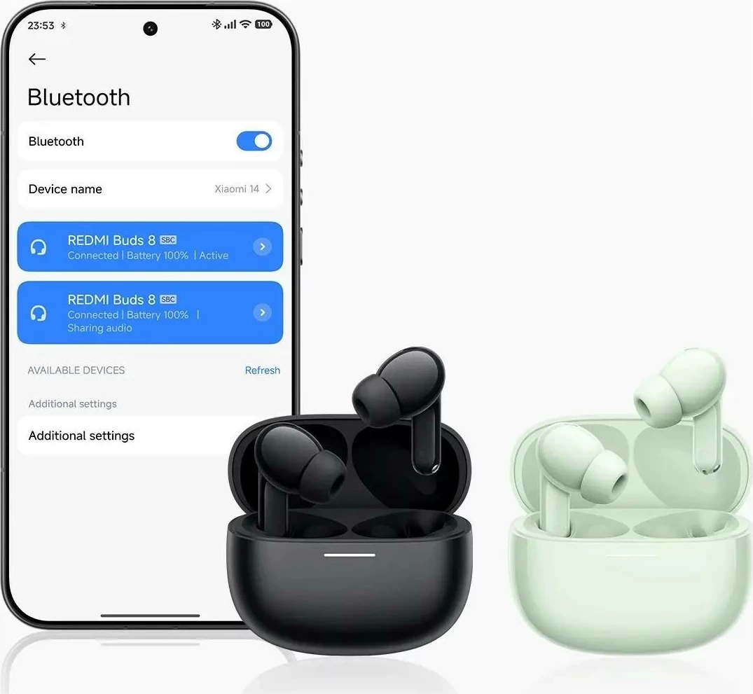 Kufje Xiaomi Redmi Buds 8, True Wireless, ANC, Bluetooth 5.4, 44h me kuti, të zeza