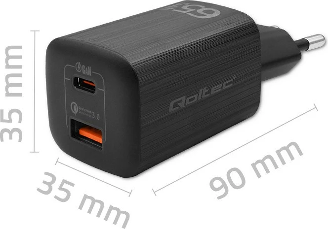 Karikues për pajisje mobile Qoltec 50766, i zi