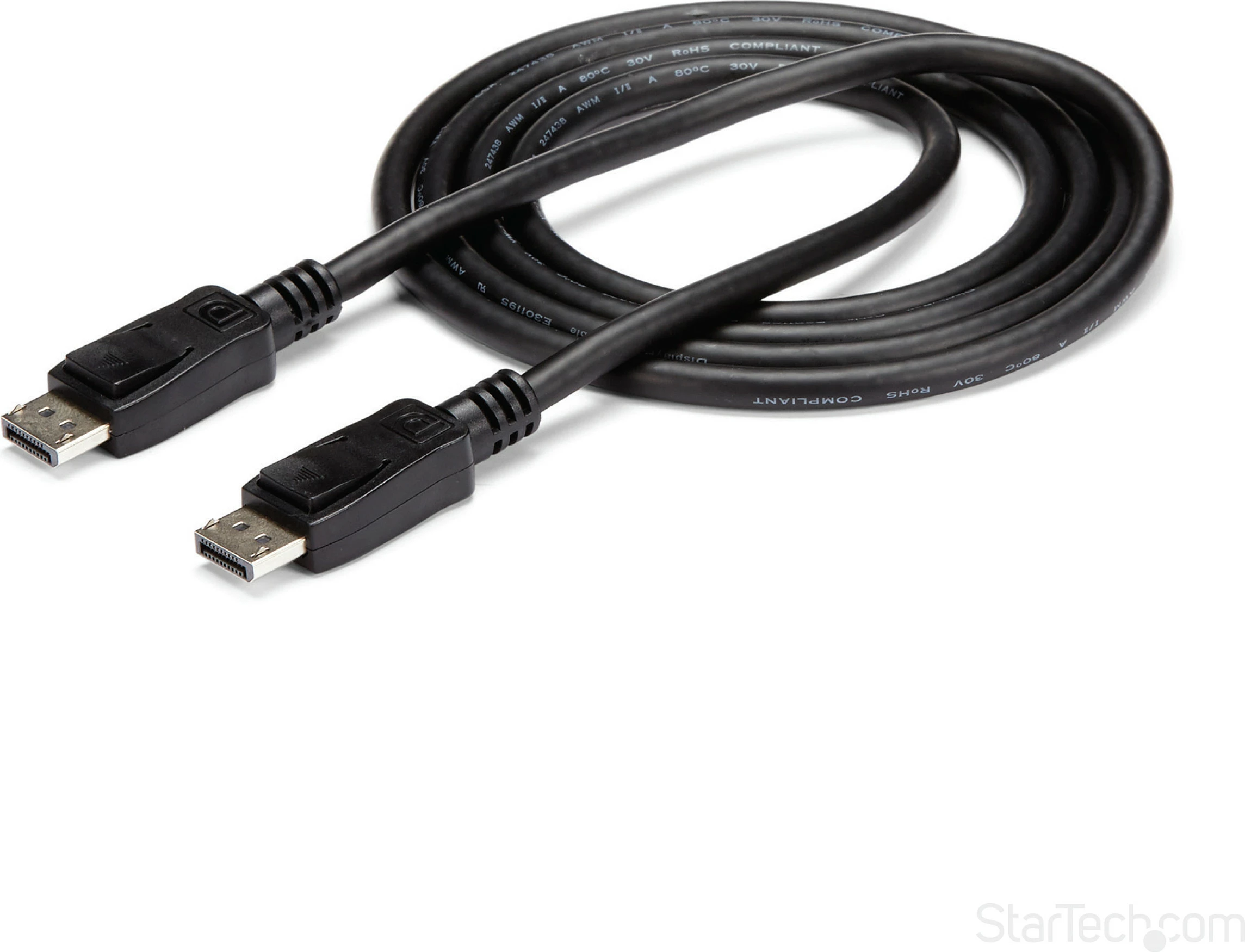 Kabllo DisplayPort StarTech DISPLPORT6L, DP 1.2, 1.8 m, 4K@60Hz, e zezë
