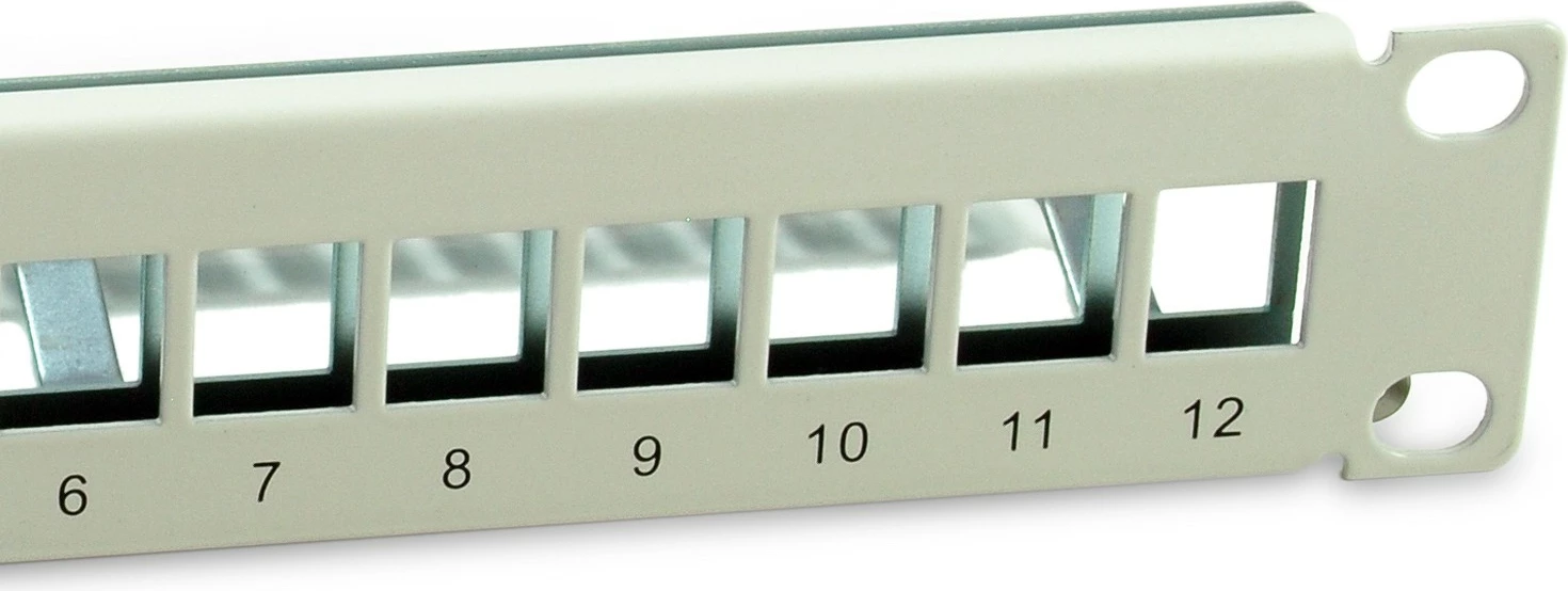 Panel keystone metalik Equip 769330, 1U, 12 porta, rack mounting, gri