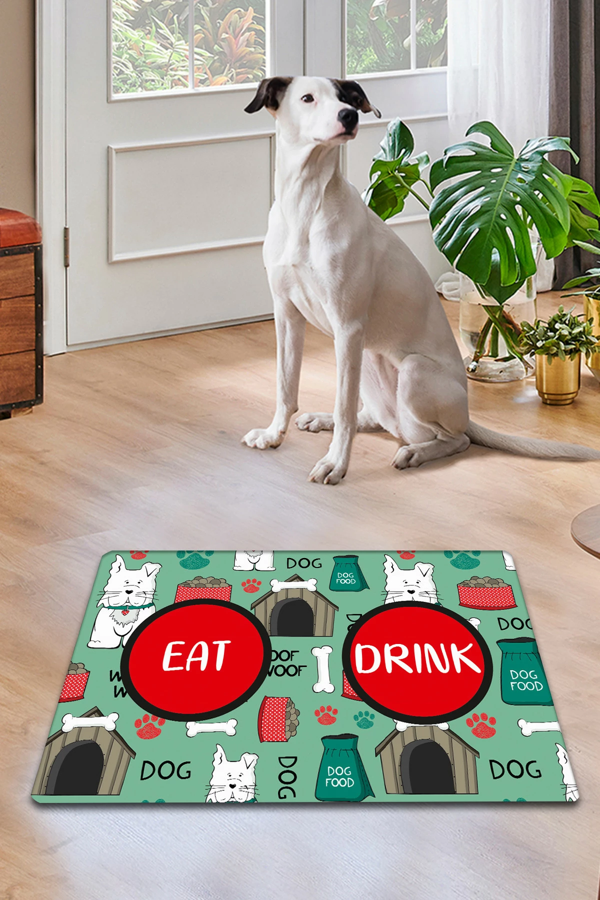 Tapet për mbeturina të maceve ose ushqim për kafshë, shumëngjyrësh, Conceptum Hypnose, Hut Bowl, 40x60cm