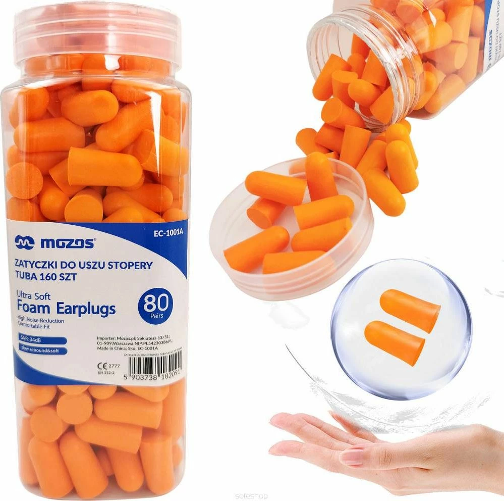 Tapa për vesh Mozos Tuba 160 copë, portokalli