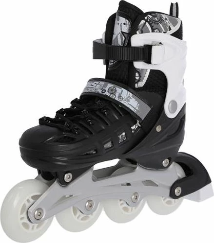 Patina 4-në-1 Nils Extreme NH10905, të rregullueshme 35-38, ABEC 7, rrota LED 72mm/82A, me frena, zi dhe bardhë