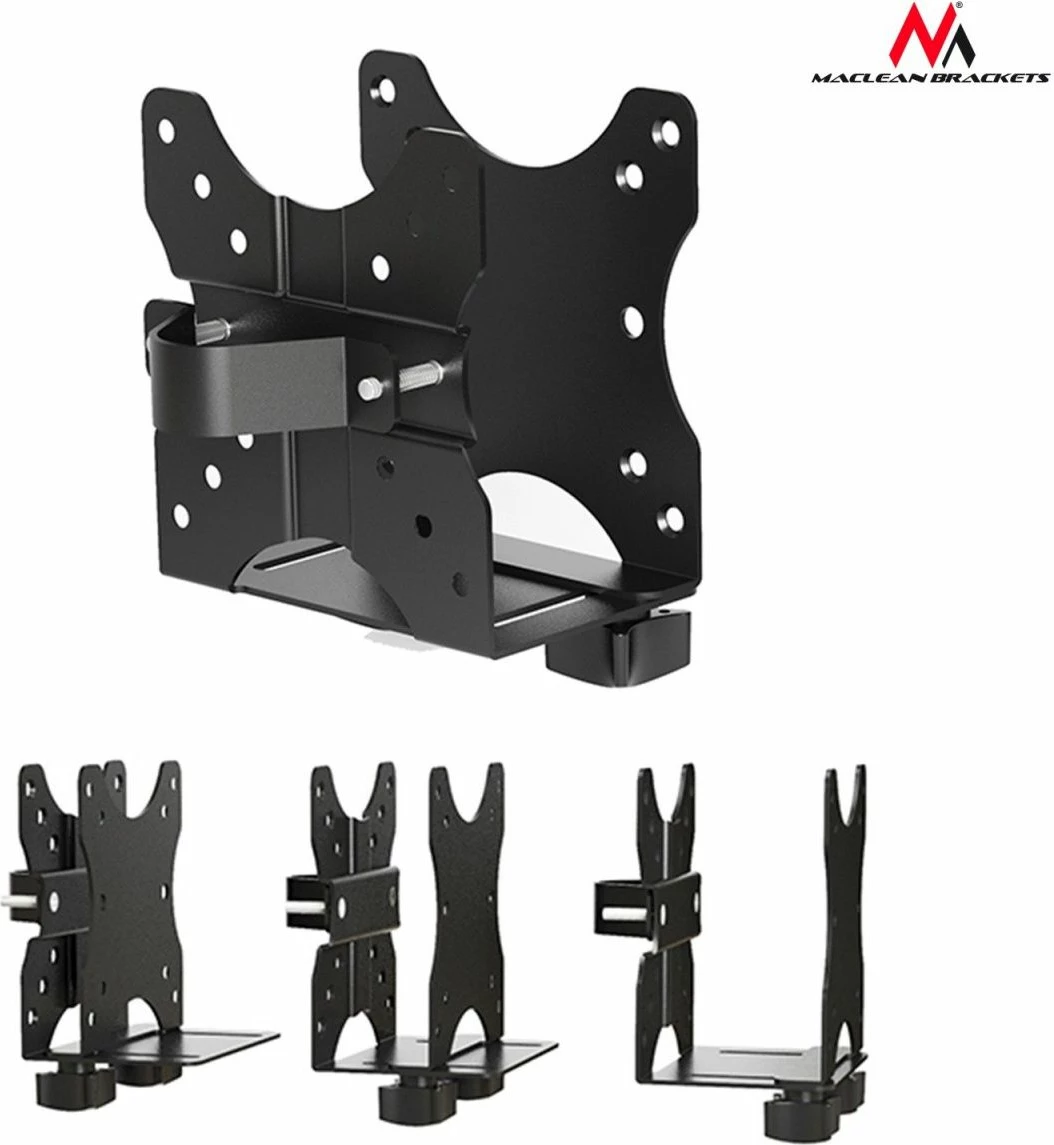 Mbajtëse mini kompjuteri Maclean MC-720, VESA 50x50/75x75/100x100, deri 5 kg, e zezë
