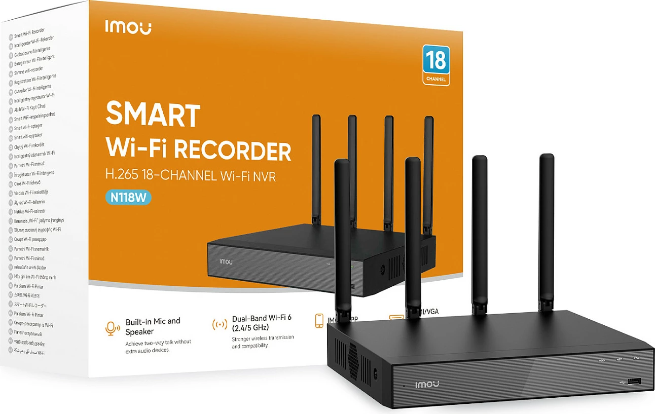NVR Wi‑Fi Imou N118W, 18 kanale, 4K UHD, H.265, 16TB, i zi