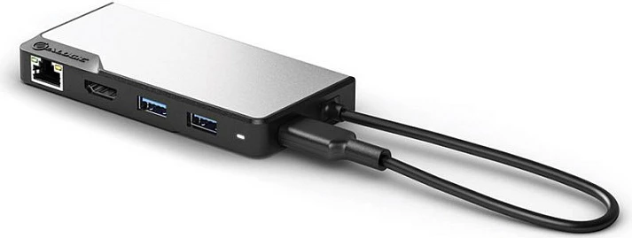 USB-C hub ALOGIC 6-në-1 me HDMI, VGA, RJ-45, 2x USB-A, USB-C PD 100W, zi/hiri