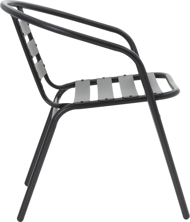 Set tavoline për kopsht Valor-Tade, 5 copë, metal i zi-xham, 110x60x70cm