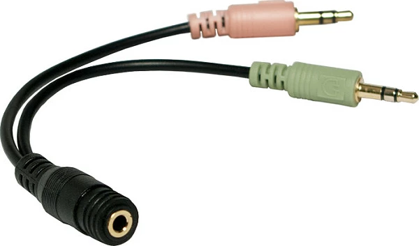 Adapter audio LogiLink 3.5mm, ndarës kufje/mikrofon, jeshile/rozë
