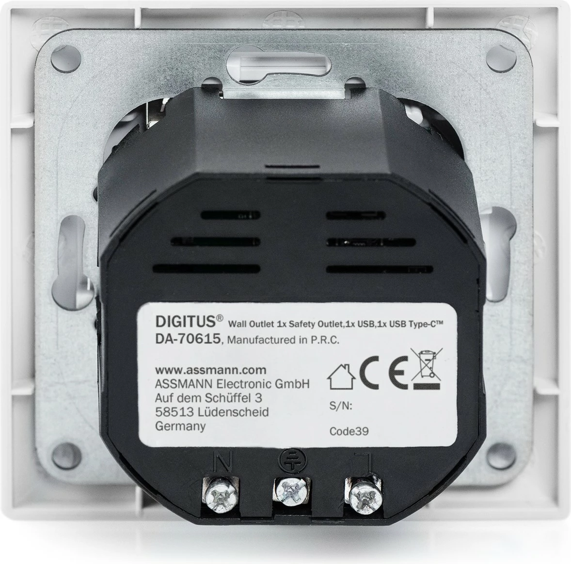 Prizë Digitus me USB Type-C/USB, 3 dalje, e bardhë