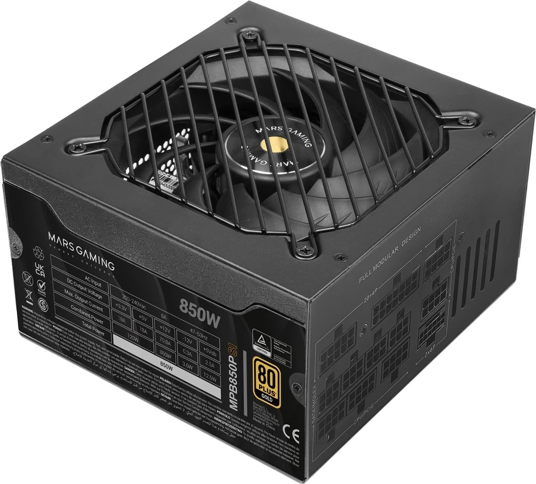 Kasë energjie TACENS Mars Gaming MPB850PSI, 850 W, 80 PLUS Gold, Full Modular, e zezë